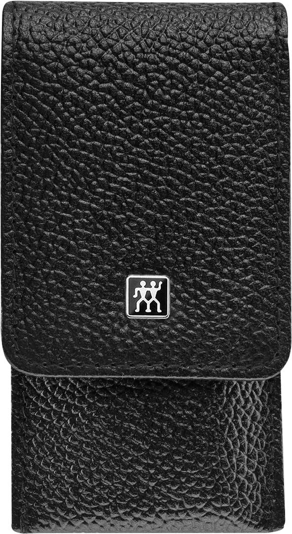 imageZWILLING Manicure Set 4 Piece Clippers Nail File Tweezers Leather Case Premium Black