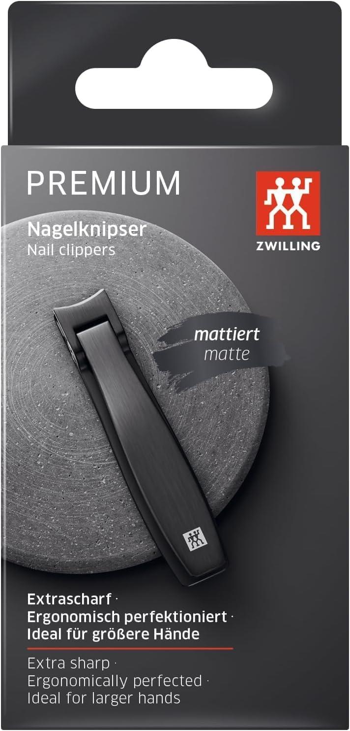 imageZWILLING Nail Clipper Extra Strong Leverage and Extended Handle Width Sharp Cutting Edge Hypoallergenic Premium Black 35 inch