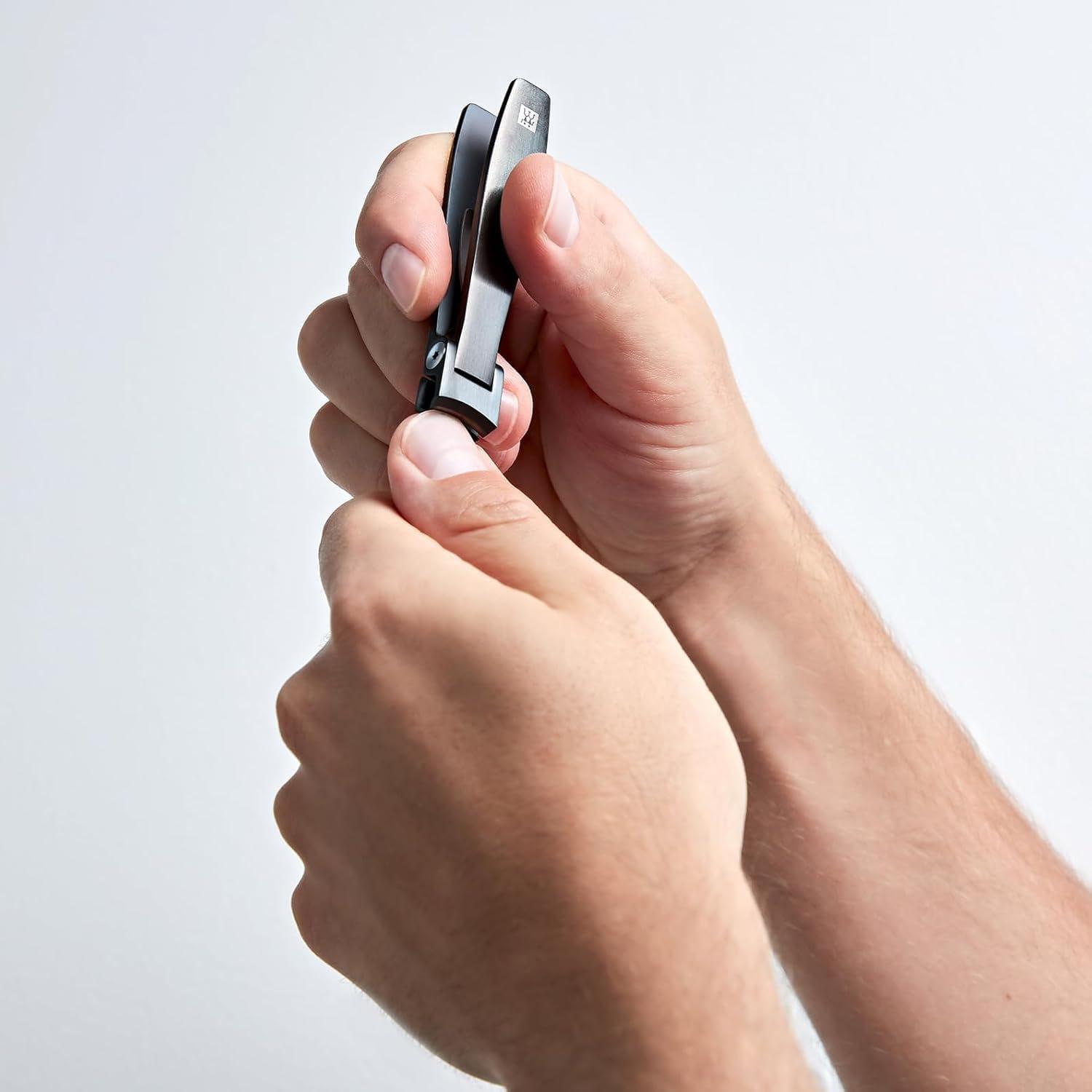 imageZWILLING Nail Clipper Extra Strong Leverage and Extended Handle Width Sharp Cutting Edge Hypoallergenic Premium Black 35 inch