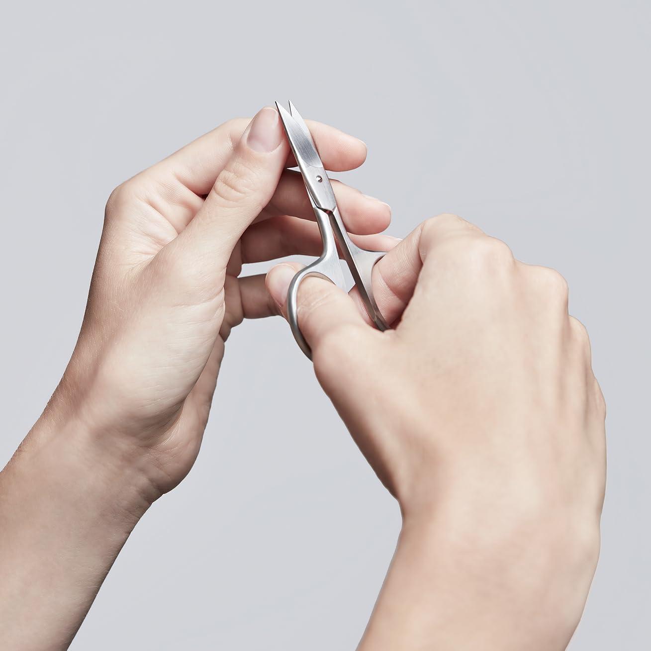 imageZWILLING Nail Scissors sharp slightly curved cutting edge with micro serration hypoallergenic for fingernails and toenails Premium Silver 35 inchNail Scissor