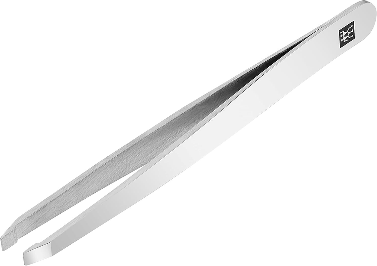 imageZWILLING Straight Tweezer plucking eyebrows and hair handfinished roughened tips large plucking surface Polished Silver 35 inch1 Count Pack of 1