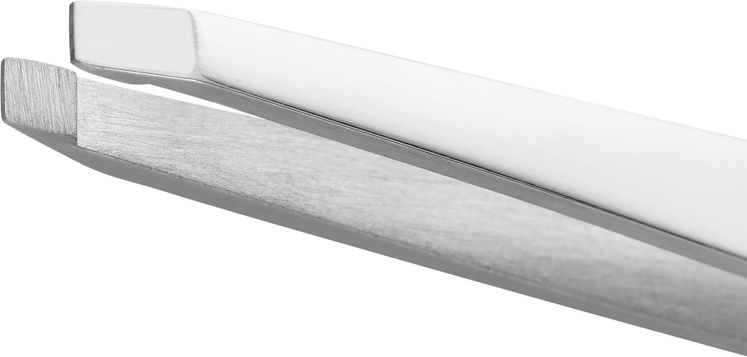 imageZWILLING Straight Tweezer plucking eyebrows and hair handfinished roughened tips large plucking surface Polished Silver 35 inch1 Count Pack of 1
