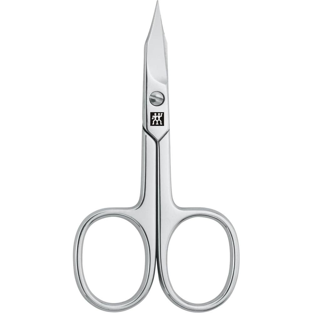 imageZWILLING Combination Nail Scissors nail and cuticle scissors for fingernails and toenails curved cutting edge fine tip hypoallergenic Polished Silver 35 inchSilver