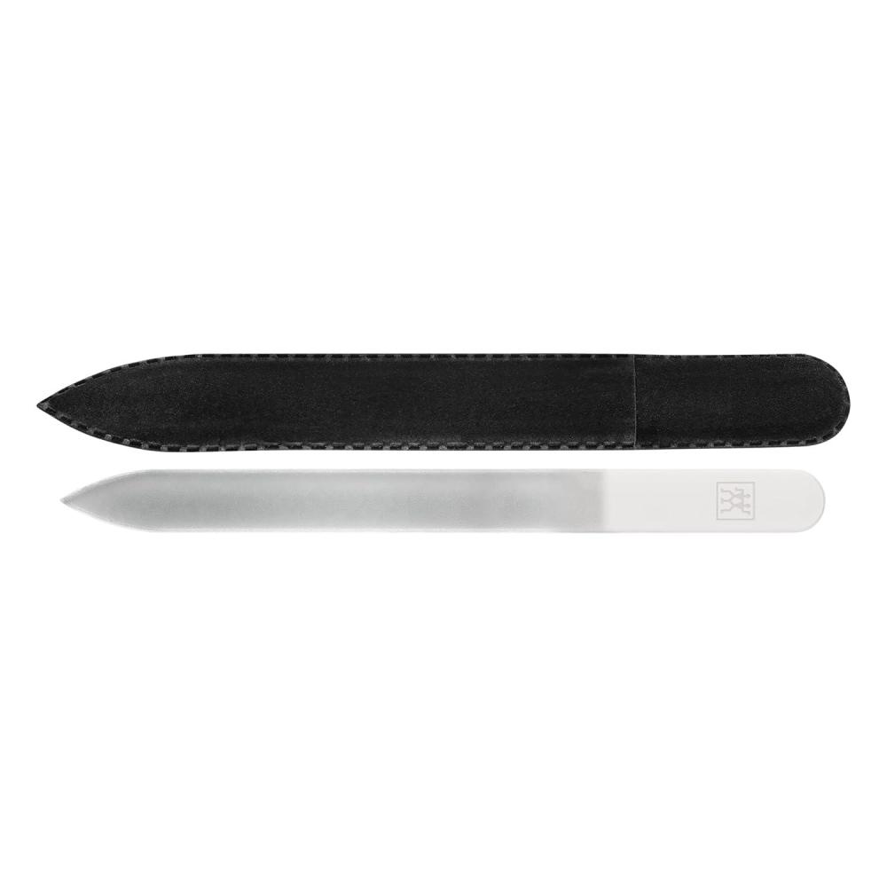 imageZWILLING Glass Nail File fine Grained File Surfaces Double Sided Gentle on Nails Protective Cover Included Premium 6 inch