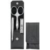imageZWILLING Manicure Set 3 piece nappa leather case snap button with compact nail clipper Premium Black