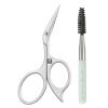 imageZWILLING Eyebrow Scissors with angled scissors design and ultra thin blades with eyebrow brush Premium Silver