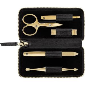 imageZWILLING Beauty TWINOX 6pc Gold Manicure Set with Black Leather Case Care for hands and feet complete set Gift set