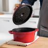 image:imageStaub Cast Iron Round Cocotte 7quartPeony PinkCherry