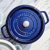 image:imageStaub Cast Iron Round Cocotte 7quartPeony PinkDark Blue