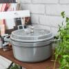 image:imageStaub Cast Iron Round Cocotte 7quartPeony PinkGraphite Grey