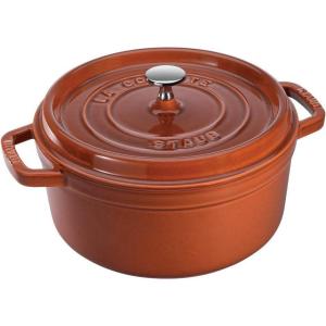 image:imageStaub Cast Iron Round Cocotte 7quartPeony PinkBurnt Orange
