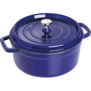 image:imageStaub Cast Iron Round Cocotte 7quartPeony PinkDark Blue